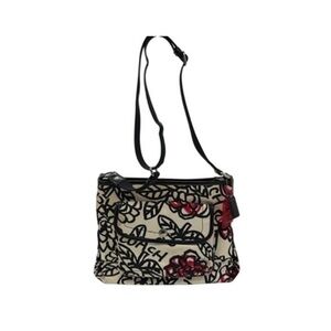Coach Cream Black Red Floral Crossbody Bag